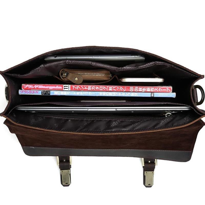 14 Tommers Messenger Bag I Ekte Skinn