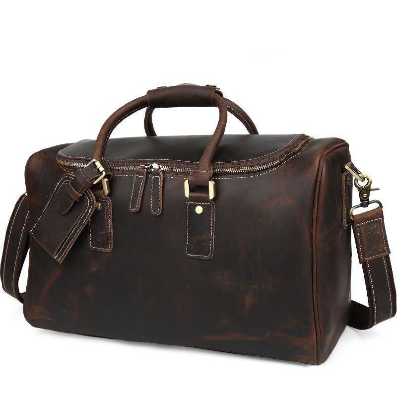 Crazy Horse Leather Vintage Bagasje Duffle Bag