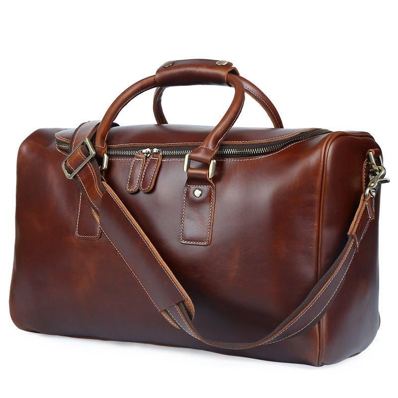 Crazy Horse Leather Vintage Bagasje Duffle Bag