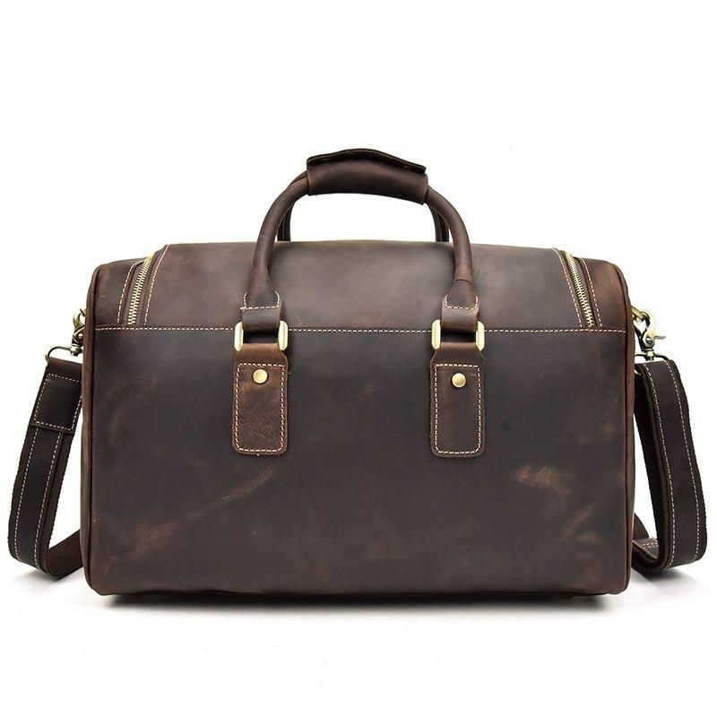 Crazy Horse Leather Vintage Bagasje Duffle Bag