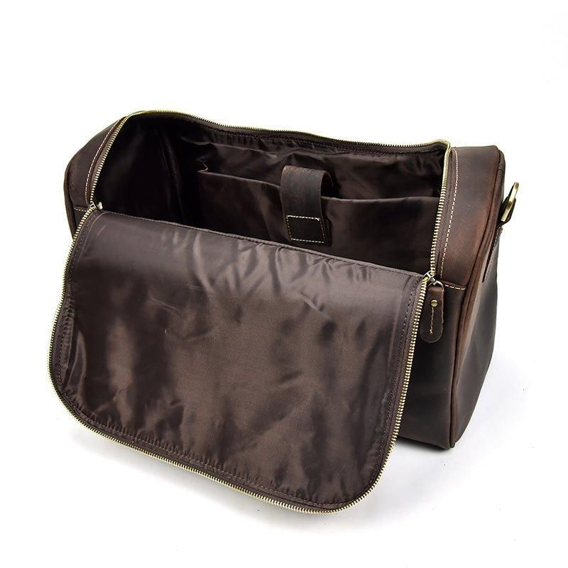 Crazy Horse Leather Vintage Bagasje Duffle Bag