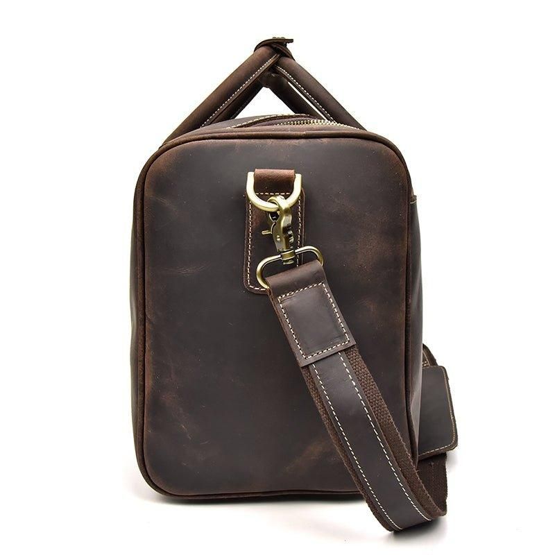 Crazy Horse Leather Vintage Bagasje Duffle Bag