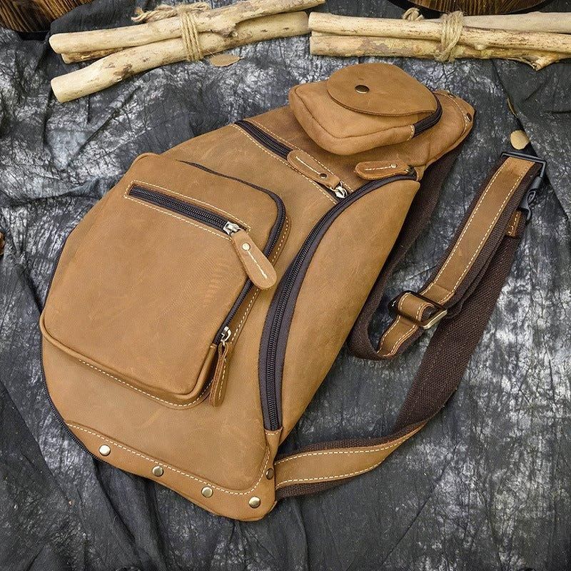 Crossbody-slyngeveske For Menn Vintage