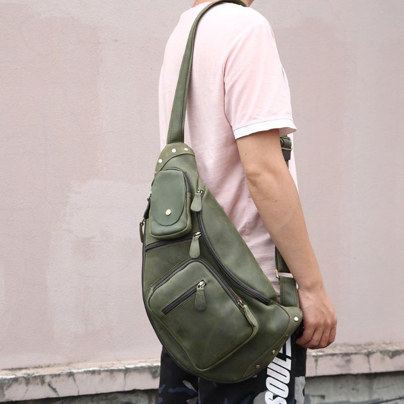 Crossbody-slyngeveske For Menn Vintage