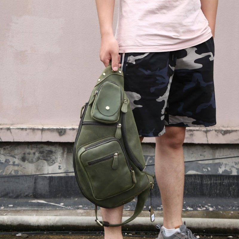 Crossbody-slyngeveske For Menn Vintage