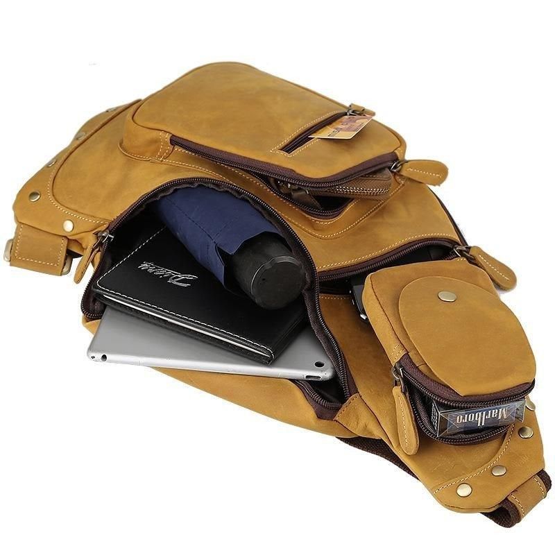 Crossbody-slyngeveske For Menn Vintage