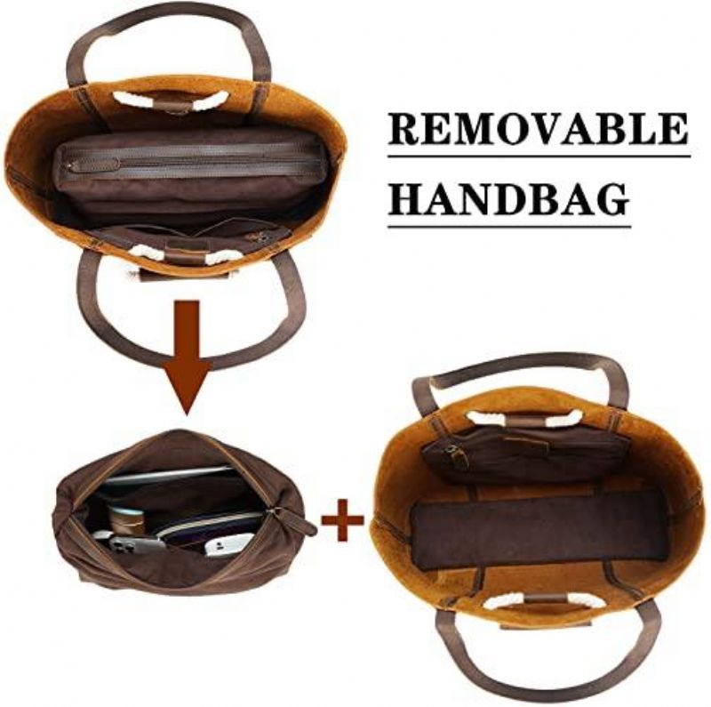 Kvinner Vintage Skulderhåndveske I Skinn