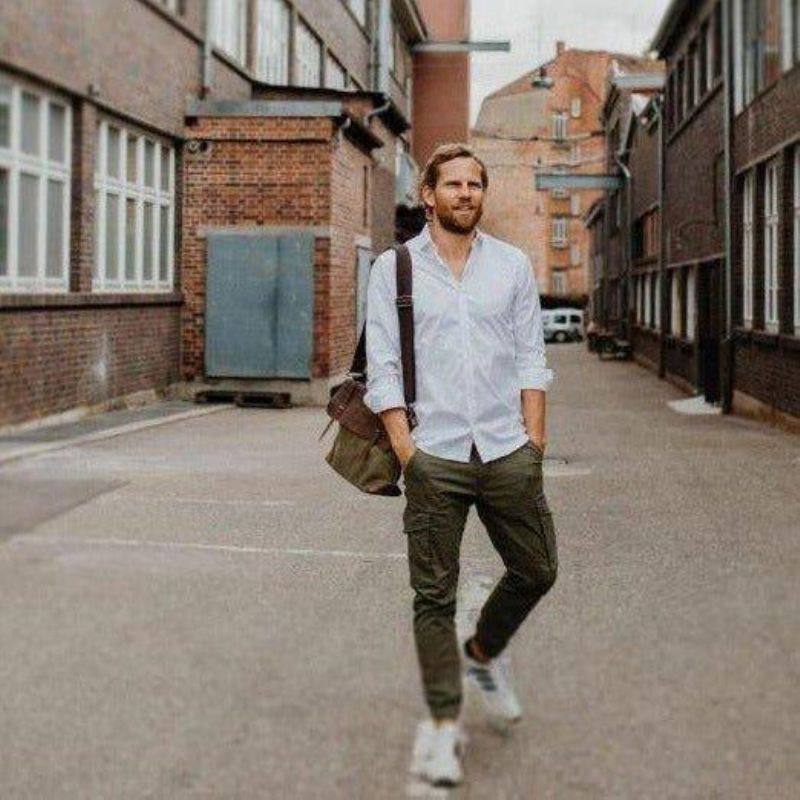 Laptop Messenger Vesker Herre Skinn Og Lerret