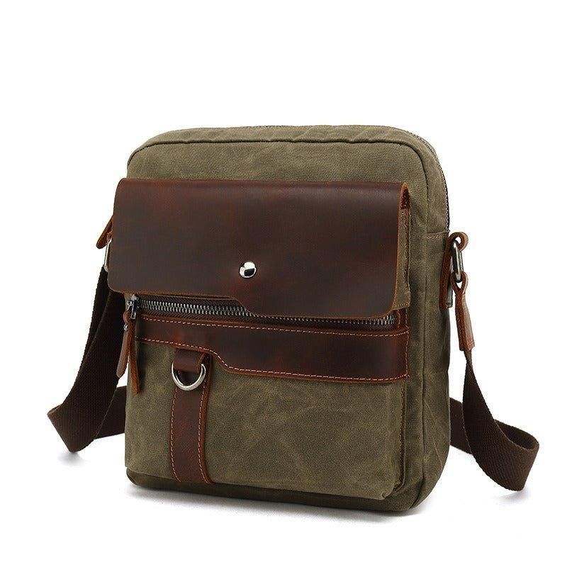 Liten Crossbody Messenger Bag I Lerret For Menn