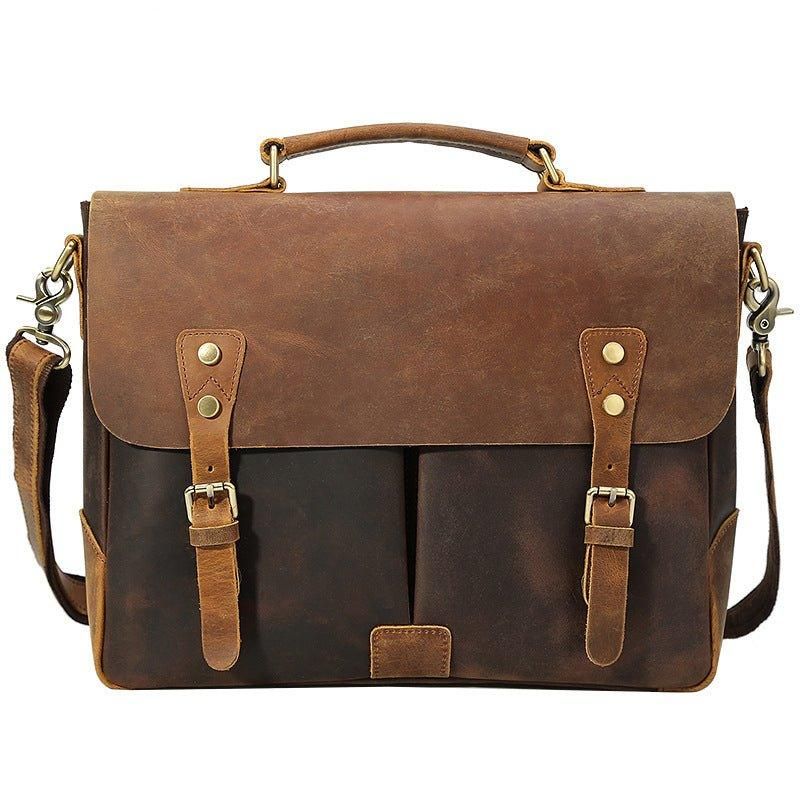 Skinnveske For Menn Laptop 14 Tommer Brun
