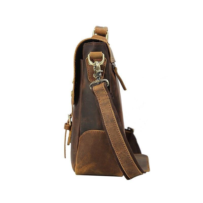 Skinnveske For Menn Laptop 14 Tommer Brun