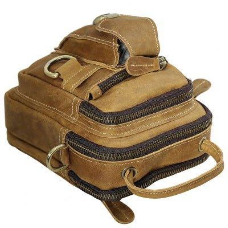 Vintage Crossbody Skulderveske For Menn