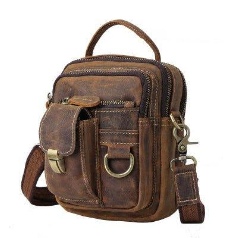 Vintage Crossbody Skulderveske For Menn