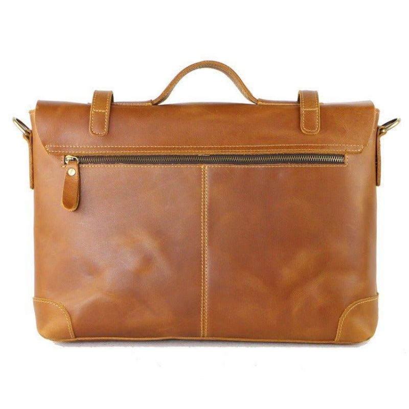 Vintage Lær Messenger Bag For Menn 14-tommers Bærbar Pc