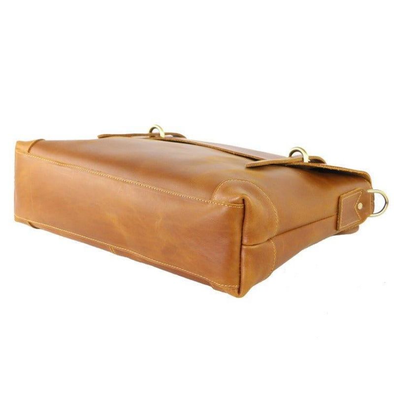 Vintage Lær Messenger Bag For Menn 14-tommers Bærbar Pc