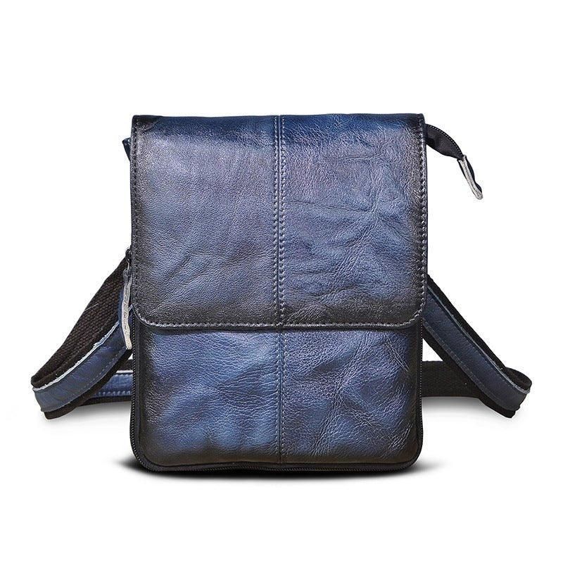 Vintage Liten Messenger Bag I Ekte Skinn