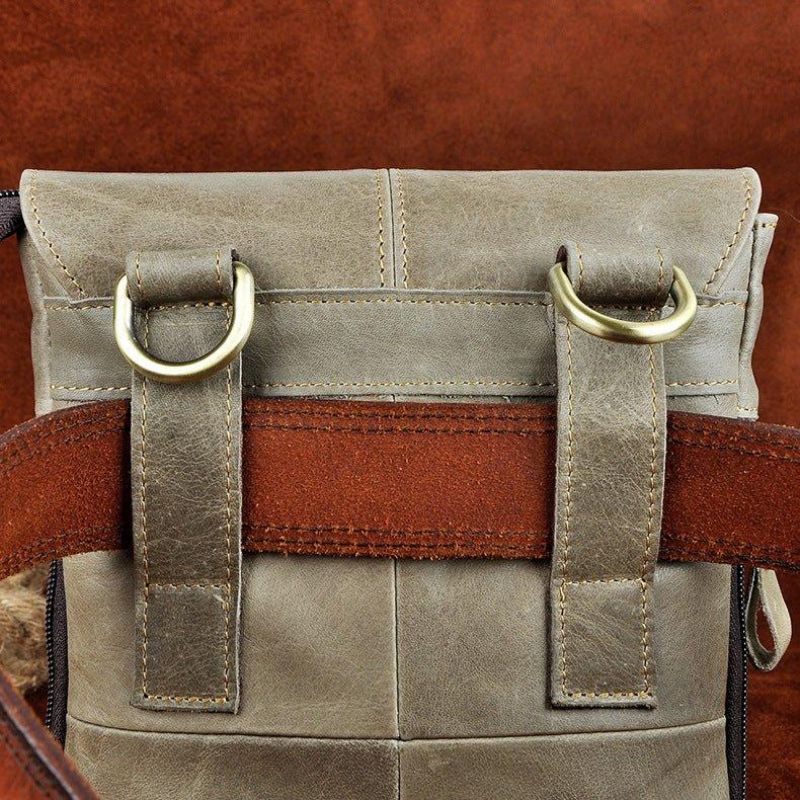 Vintage Liten Messenger Bag I Ekte Skinn