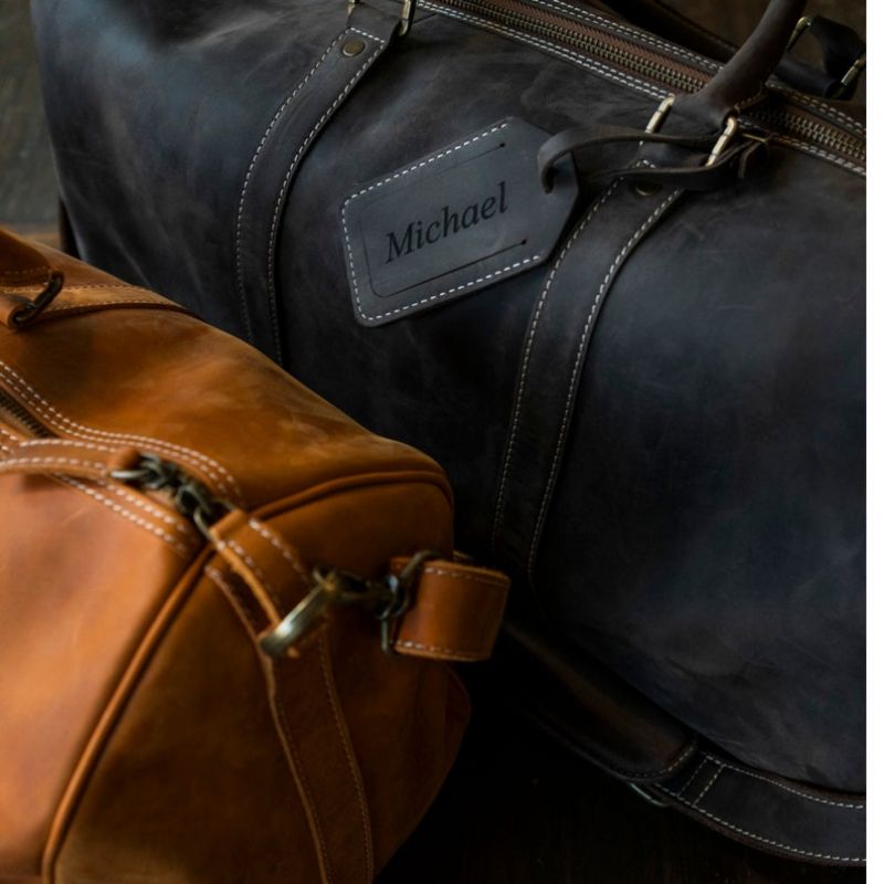 Weekender-reiseveske I Skinn Med Skorom